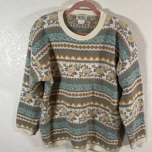 Cricket Lane Vintage 3-D Knit Metallic Weave Mixed Pattern Size Large
